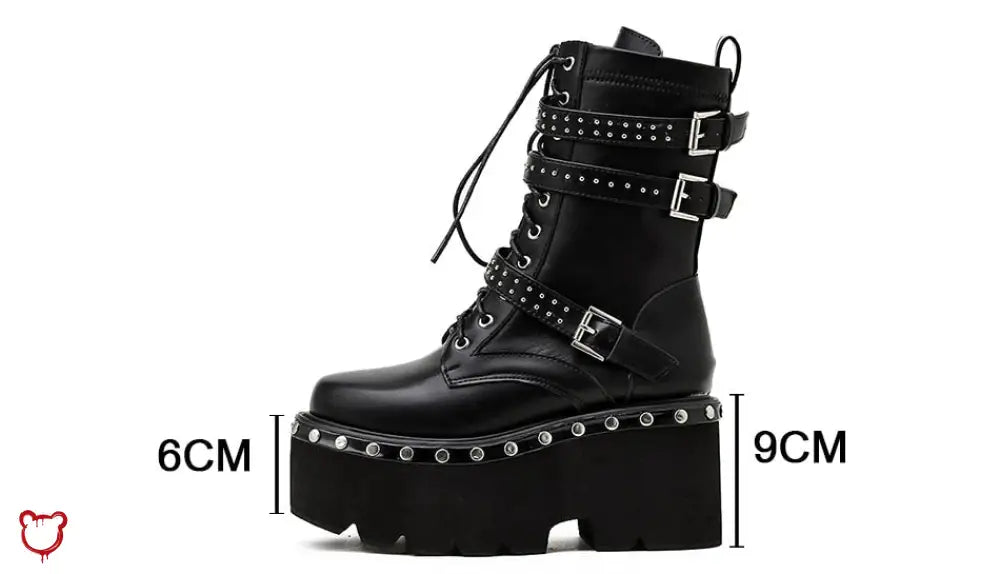 Black Studded Goth Boots - The Cursed Closet