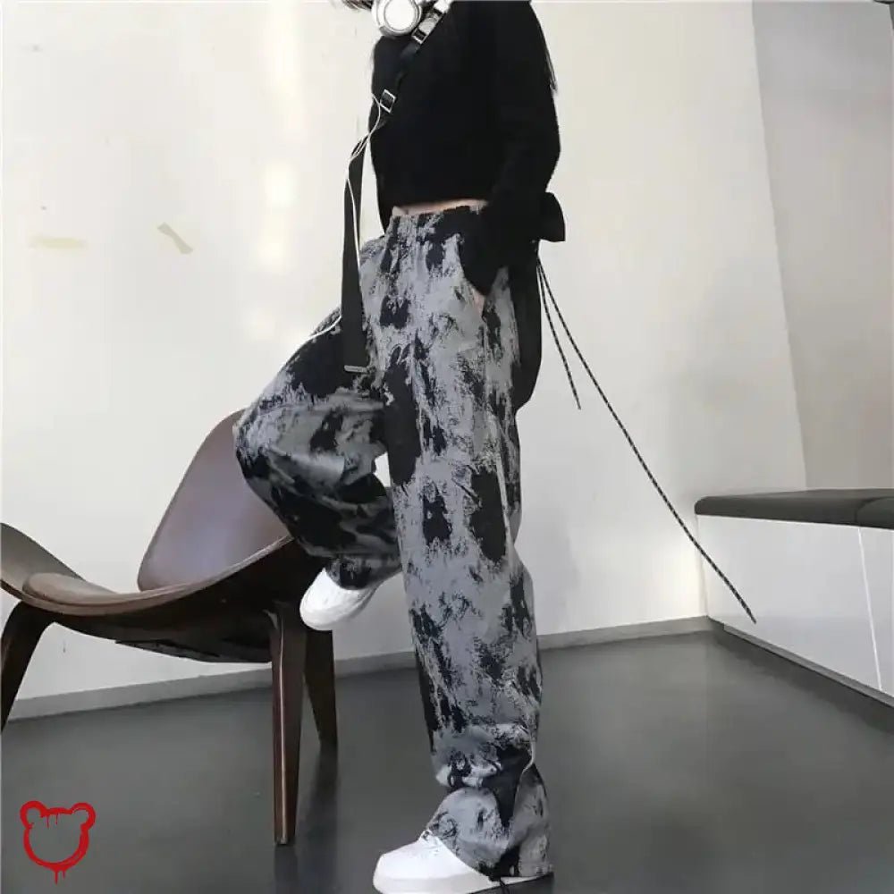 Black Tie Dye Grunge Pants - The Cursed Closet
