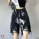 Black Tie Dye High Waist Shorts. Clothing