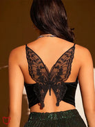 Black Velvet Butterfly Cami / S Clothing