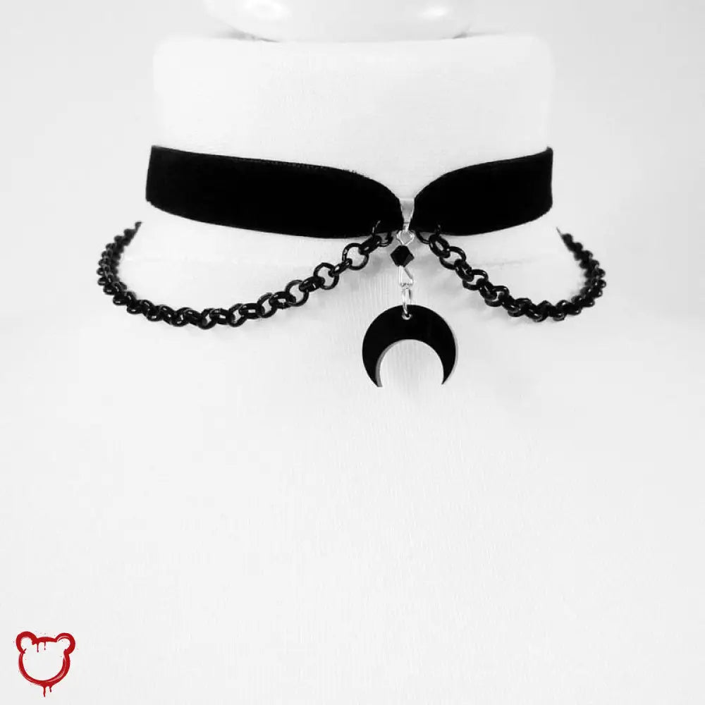 Black Velvet Moon Choker Accessories