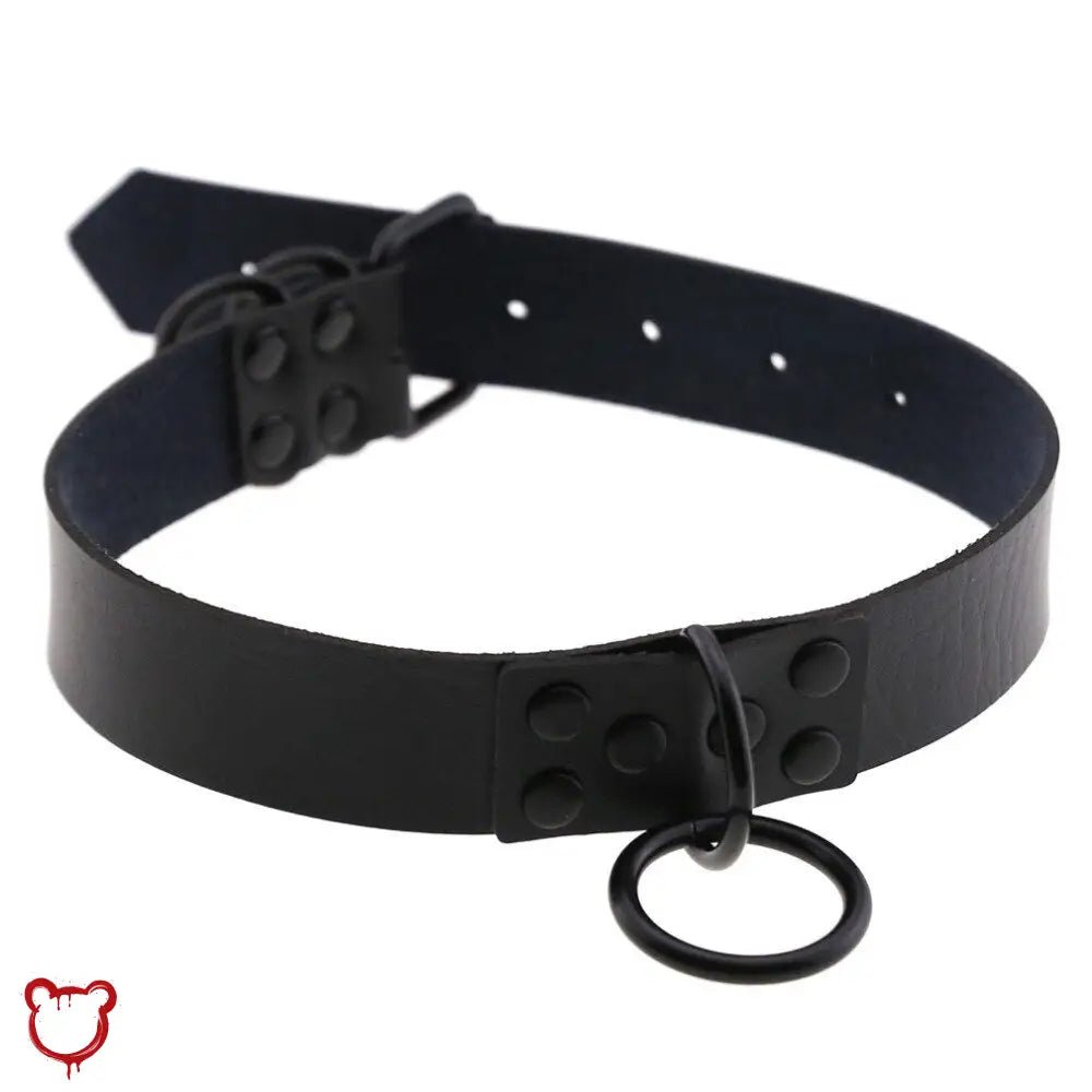 Black/Blue PU Choker - The Cursed Closet