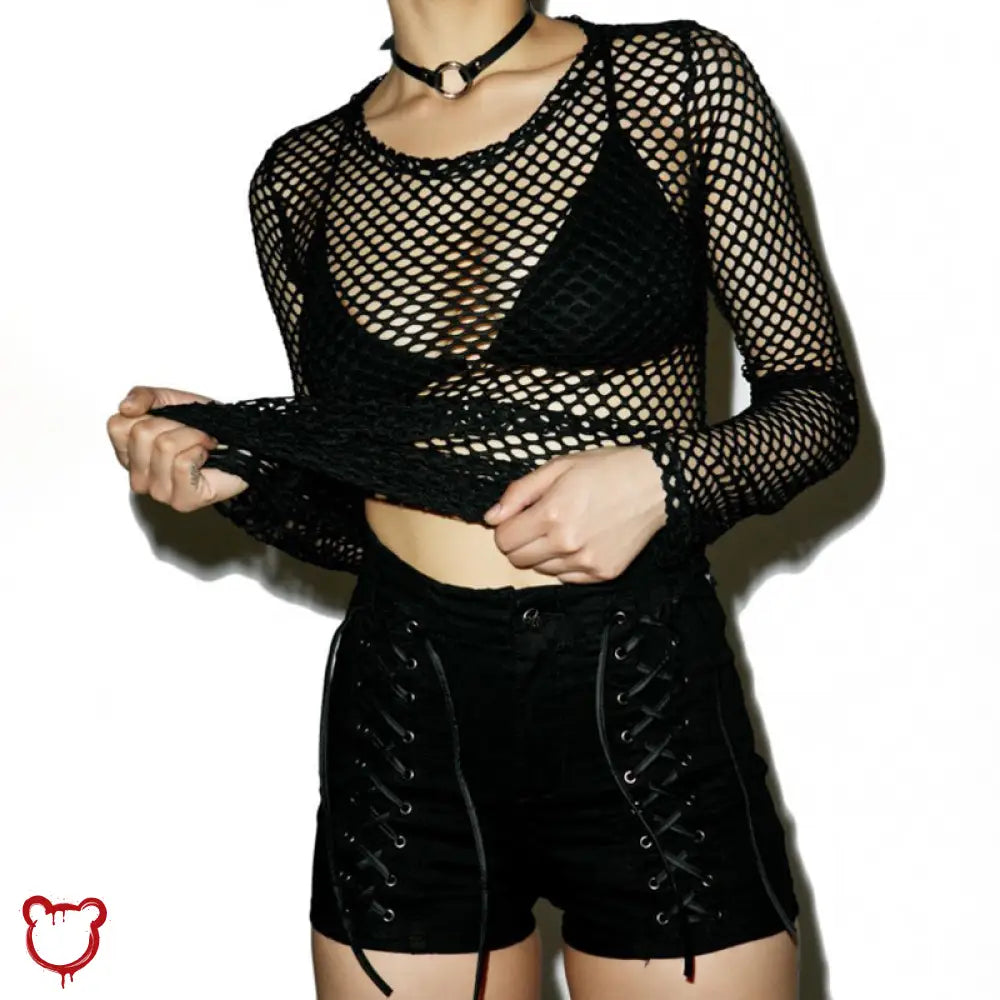 Bleeding Fishnet Tank Top Black / S Clothing