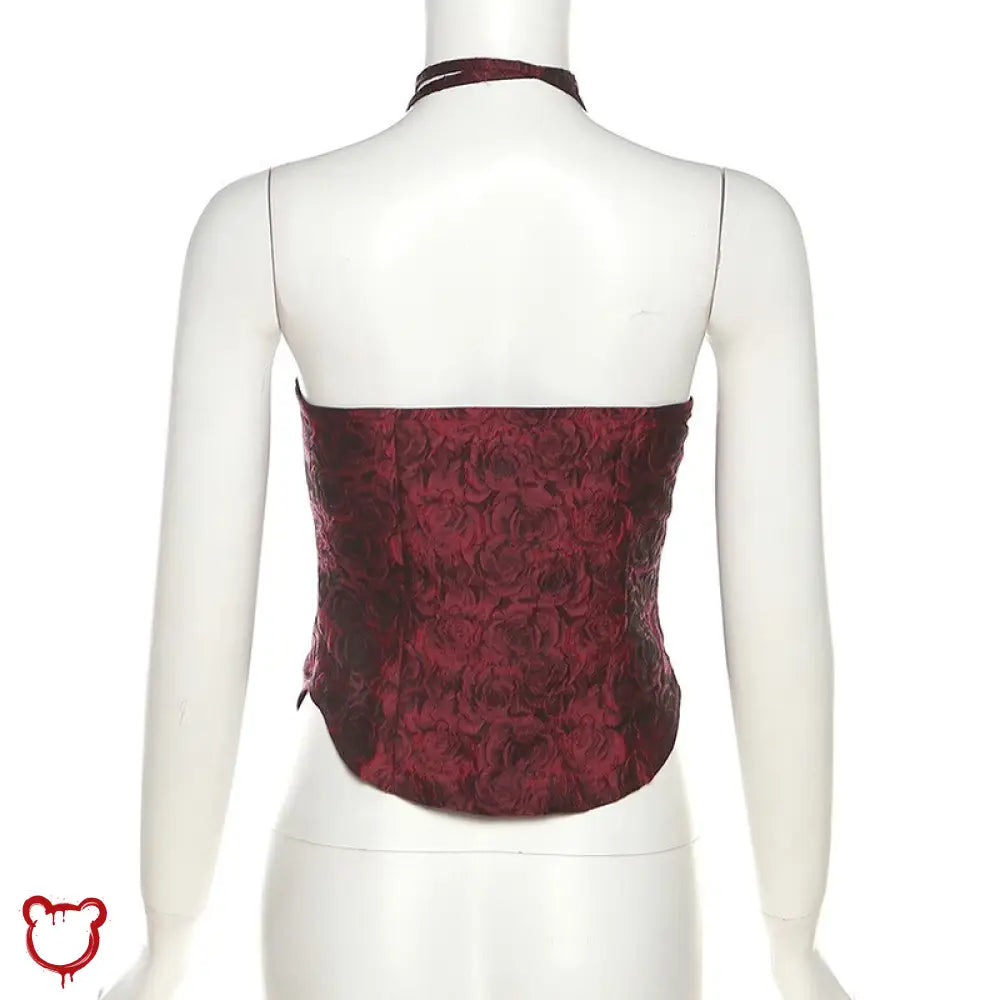 Blood Rose Strapless Top. Clothing