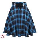 Blue Check Skirt / S Clothing