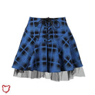 Blue Plaid Skirt Blue / S Clothing