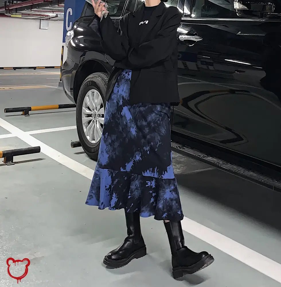 Blue Tie Dye Skirt - The Cursed Closet