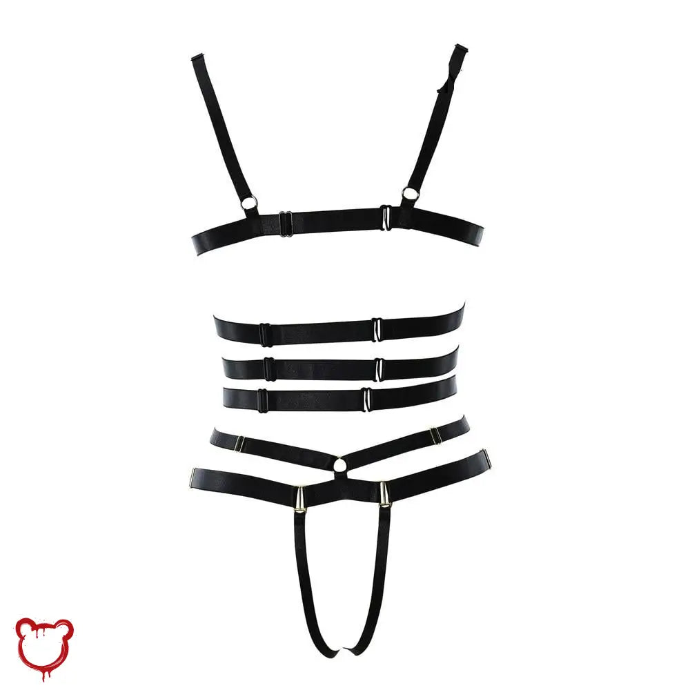 Bordellos Black Chest Harness Set Accessories