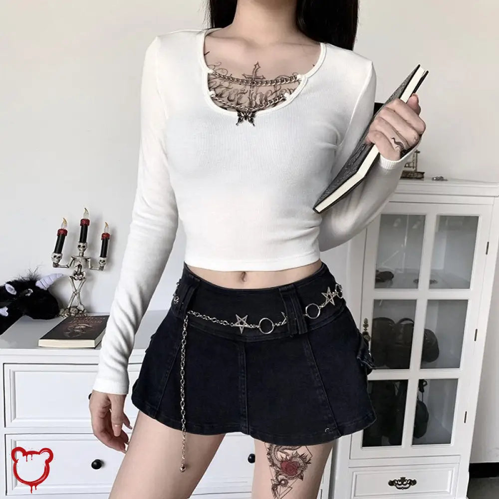 Butterfly Chain Long Sleeve Shirt Clothing