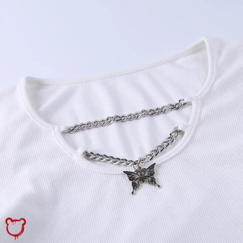 Butterfly Chain Long Sleeve Shirt Clothing