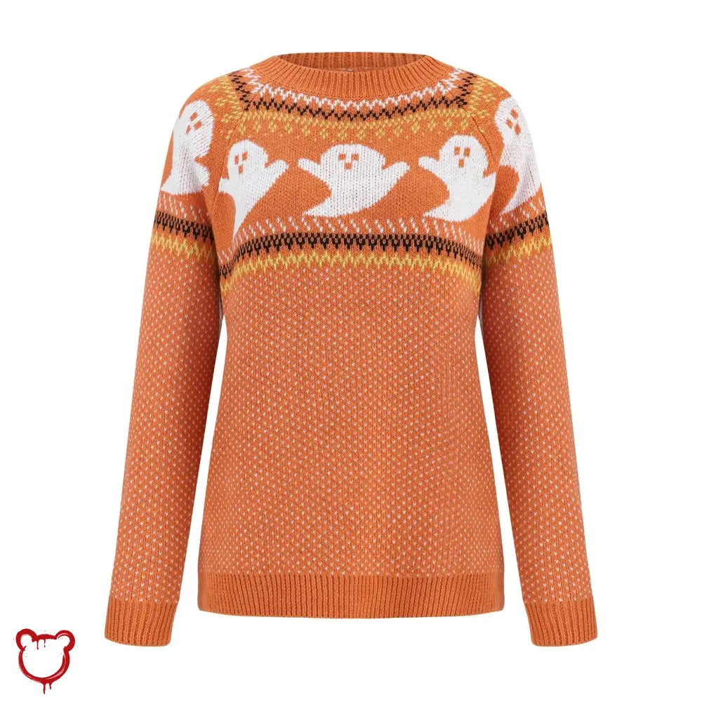 Caspers Orange Ghost Sweater Clothing
