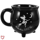 Cauldron Witch Ceramic Mug Black Homeware