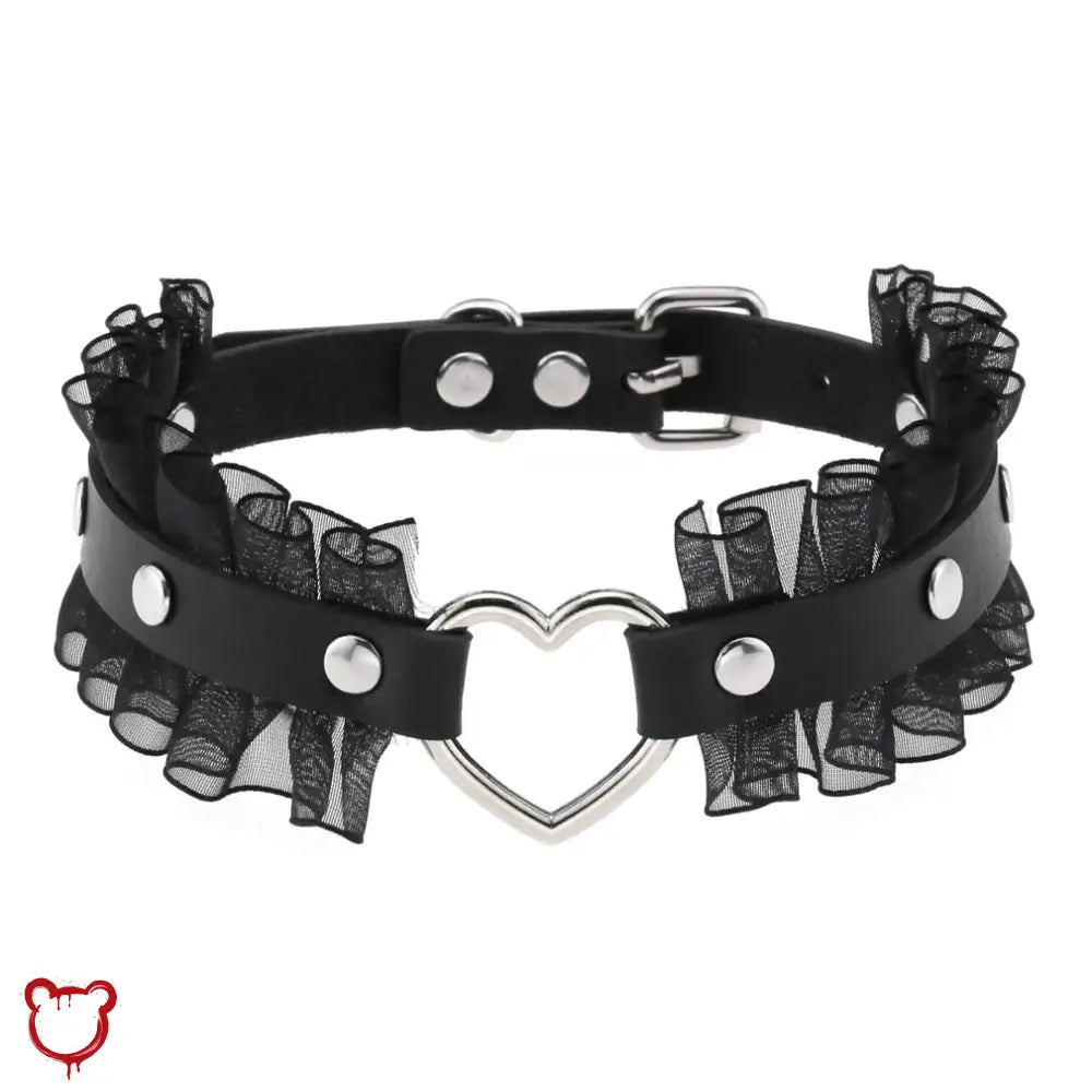 "Charming Lace Heart Necklace" - The Cursed Closet