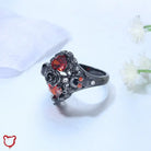 Charms Dark Skull Ring 8 / Black Color Accessories