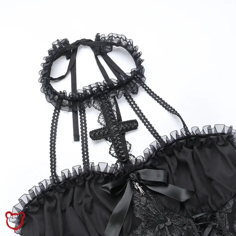 "Chic Black A - Line Dress" - The Cursed Closet