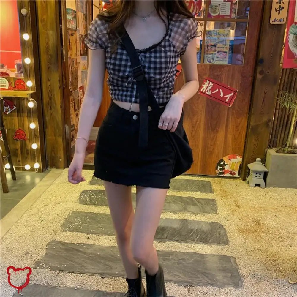 "Chic Plaid Blouse Top" - The Cursed Closet