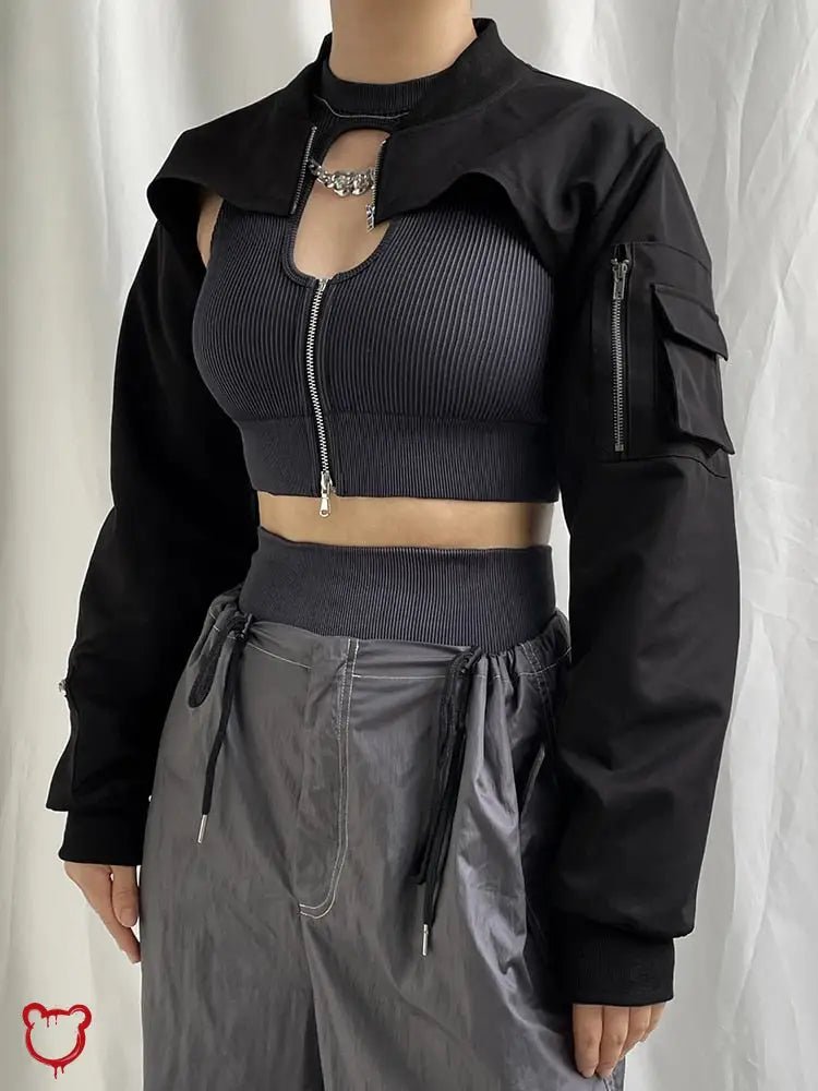 Classic Noir Crop Jacket' - The Cursed Closet