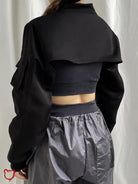 Classic Noir Crop Jacket Clothing