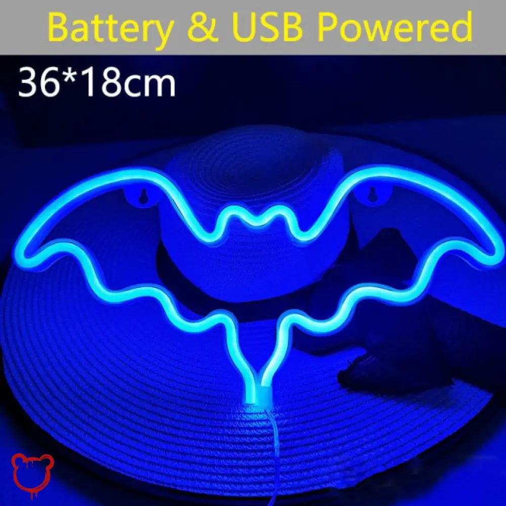 The Cursed Closet Colourful bat hanging neon light in 4 colours at $21.99 USD