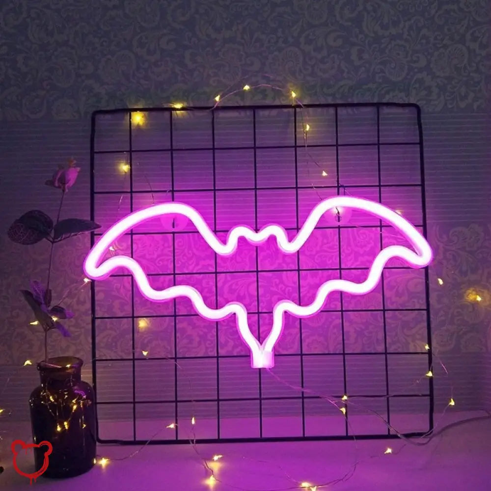 Colorful Hanging Neon Bat Light Homeware