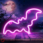 Colorful Hanging Neon Bat Light Homeware