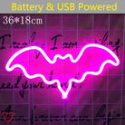 The Cursed Closet Colourful bat hanging neon light in 4 colours at $21.99 USD