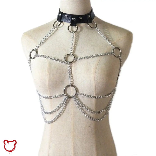 Crazyland Black Gothic Alt Choker/Body Chain Harness Accessories