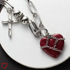 Cross Necklace: Red Heart Design Accessories