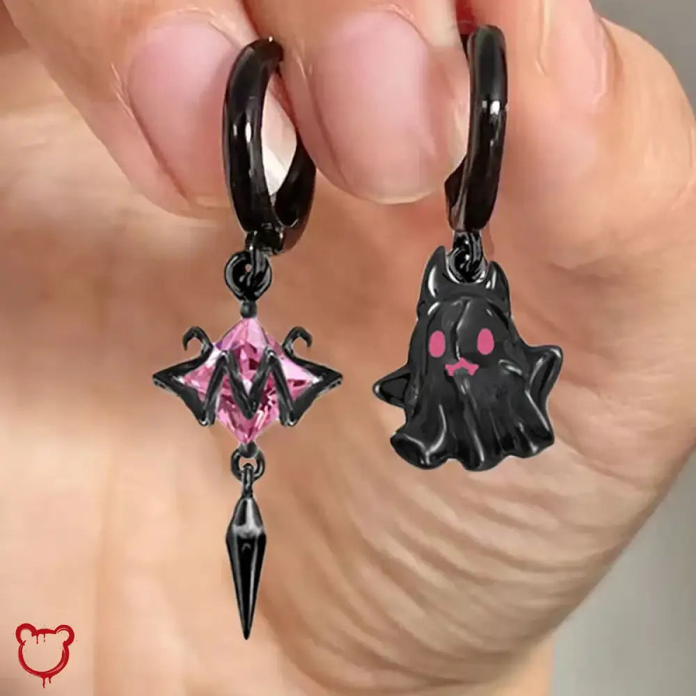 Cute Ghost Earrings - Black Accessories