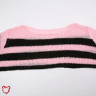 Cute Pink And Black Knit Top Clothing