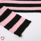 Cute Pink And Black Knit Top Clothing