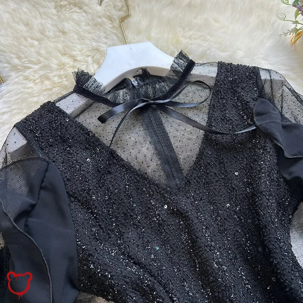 Cyclone Gothic Bow Dress. Black / Xl Clothing