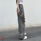 Damaged Grunge Pants Gray / M-50-55Kg Clothing