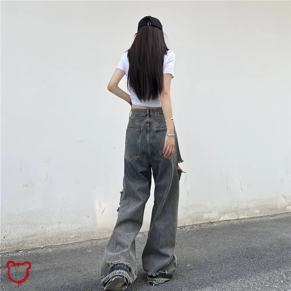 Damaged Grunge Pants Gray / Xl-60-65Kg Clothing