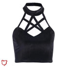 Dangerous Pentagram Crop Top. Black / S Clothing