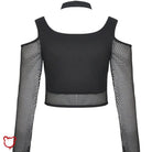 Dark Cut-Out Net Top Clothing