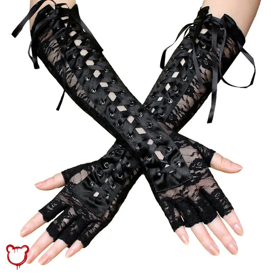 Dark Lace Goth Gloves Accessories