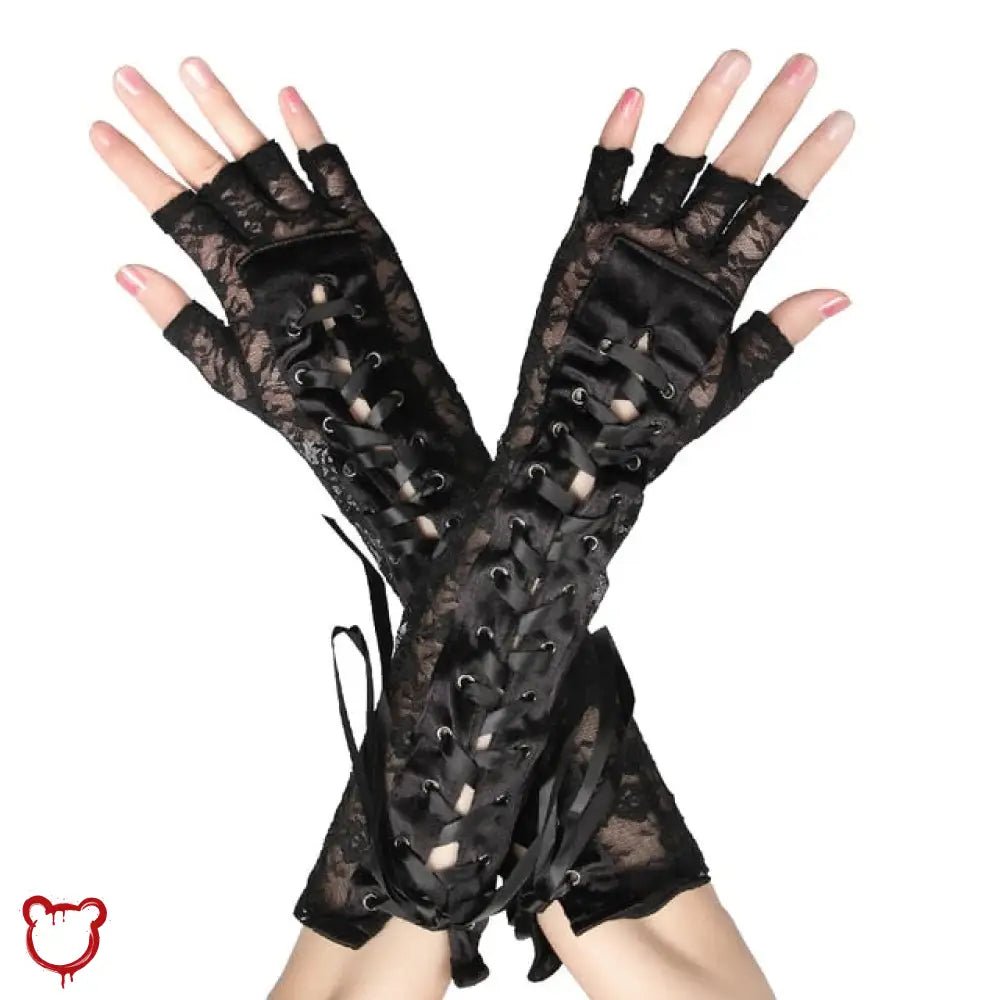 "Dark Lace Goth Gloves" - The Cursed Closet