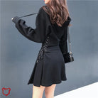 The Cursed Closet 'Misery' Gray or Black lace up hooded casual dress at $39.99 USD