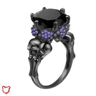 The Cursed Closet Queen Of Darkness Purple Skull Rhodium Ring at $11.99 USD