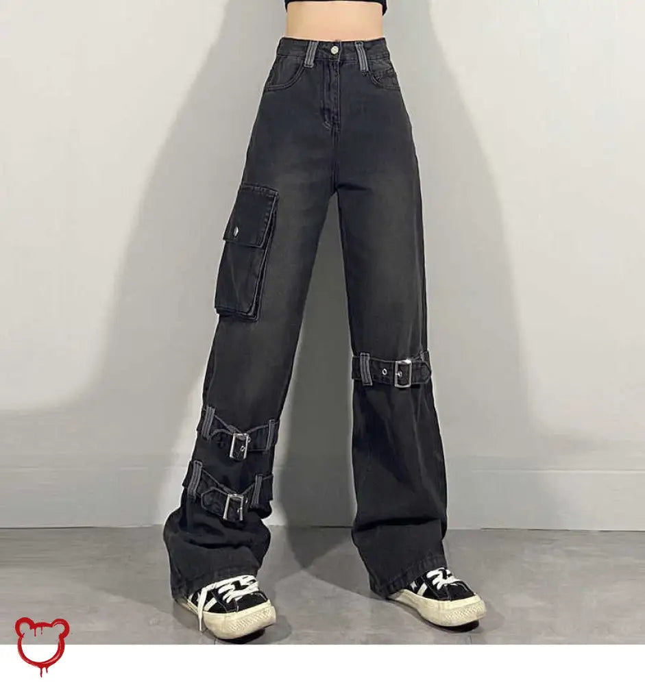 Devilish Baggy Buckle Bottoms Black / S Clothing
