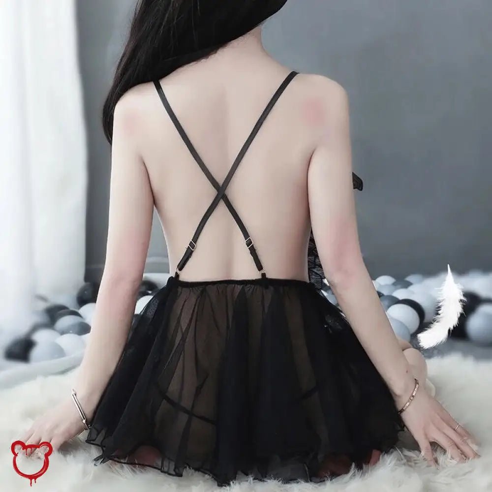 "Devilish Black Mesh Night Dress" - The Cursed Closet