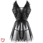 Devilish Black Mesh Night Dress / One Size Clothing