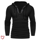 Dexters Goth V-Neck Hoodie Black / S Clothing