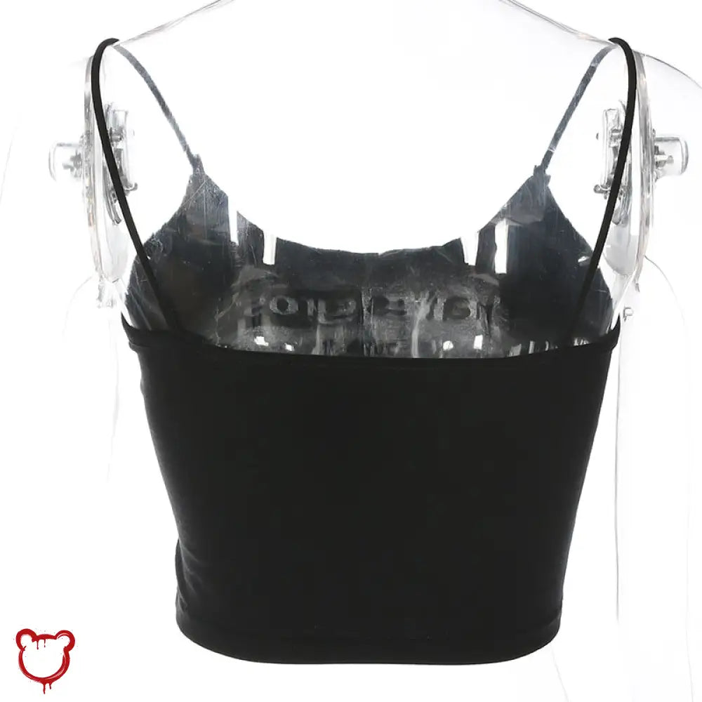 Disgusting Black Crop Top / L Clothing