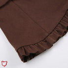 Earthy Brown Tie Mini Skirt Clothing