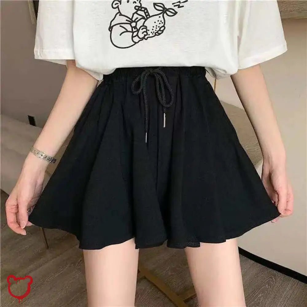 Elasticated Waist Gothic Skort - The Cursed Closet