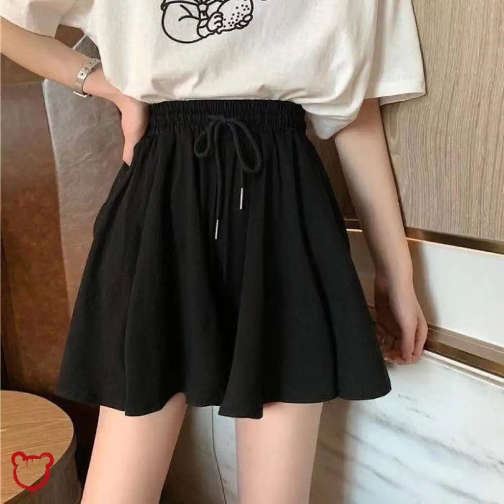 Elasticated Waist Gothic Skort - The Cursed Closet