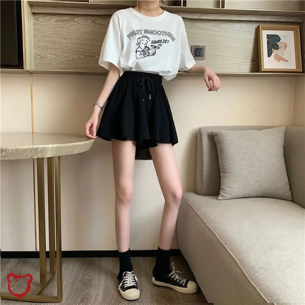 Elasticated Waist Gothic Skort Clothing