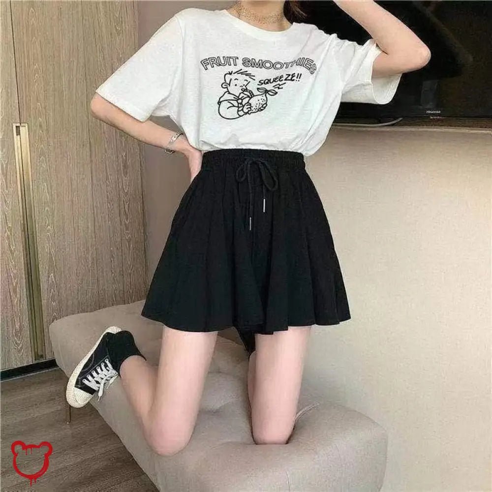 Elasticated Waist Gothic Skort - The Cursed Closet